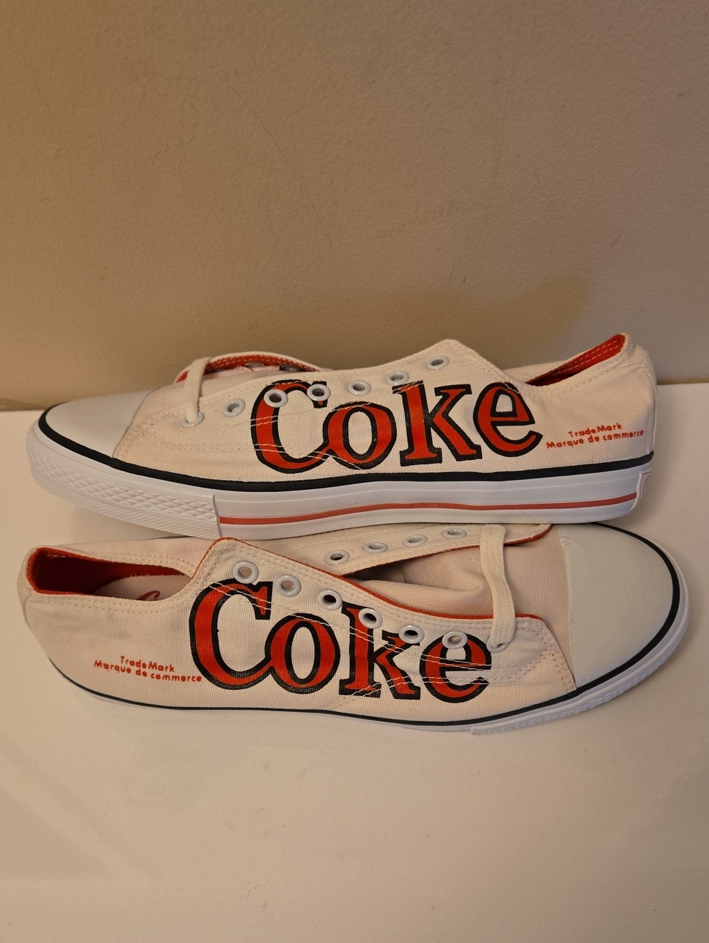 Coca Cola Coke Canvas Sneakers 10 Vintage 1980's - Picture 2 of 12